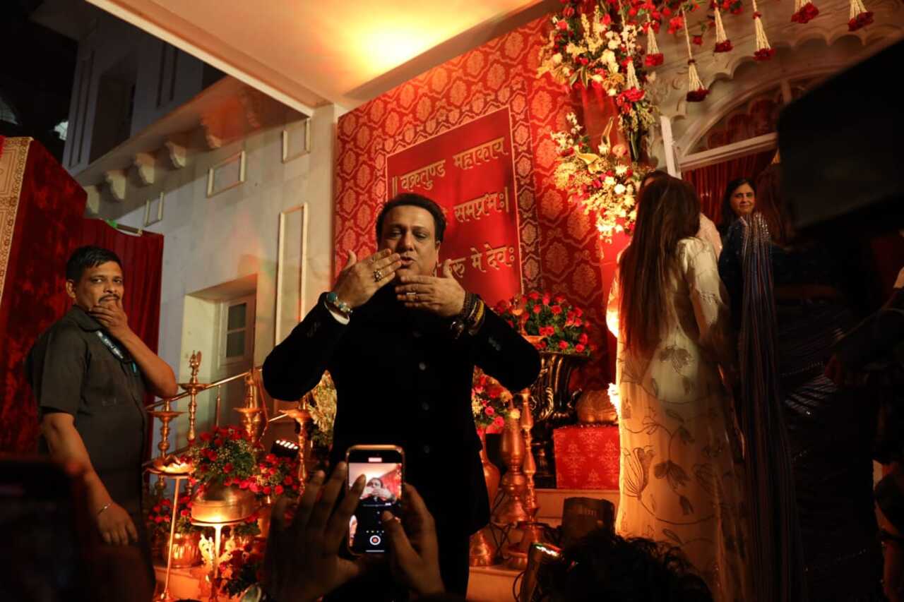 After skipping the pre-wedding festivities, Govinda attended his niece Arti's wedding in the city