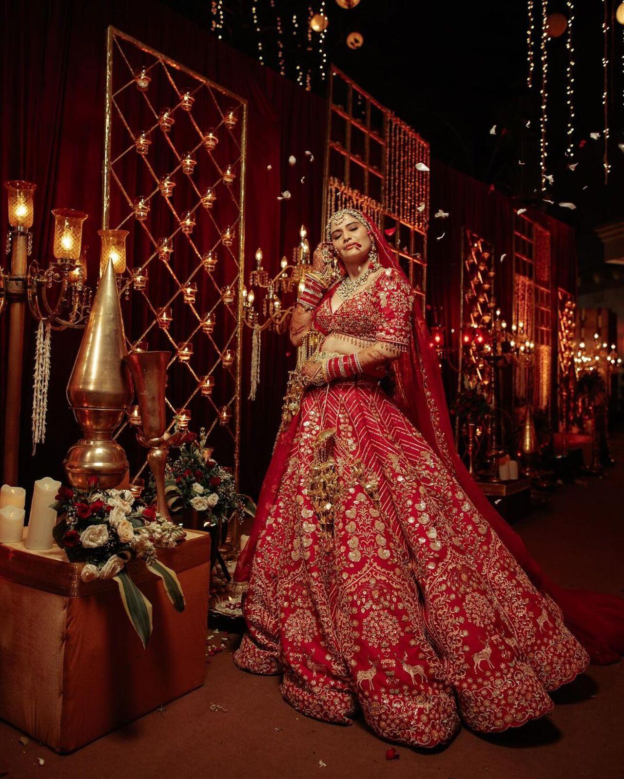The actress shared multiple solo shots of herself in her bridal wear flaunting the beauty of her look for the big day