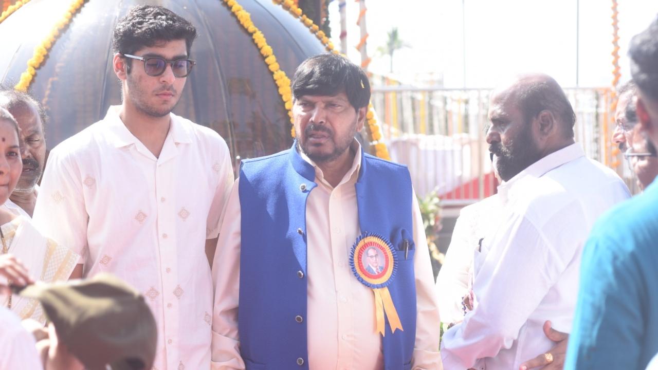 Meanwhile, Union Minister Ramdas Athawale on Sunday reached Chaitya Bhoomi and paid tributes to Dr Babasaheb Ambedkar on his 133rd birth anniversary
