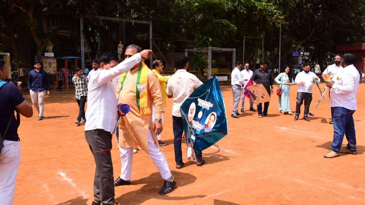 BJP workers fly kites with slogans, party leaders' photos ahead of LS polls