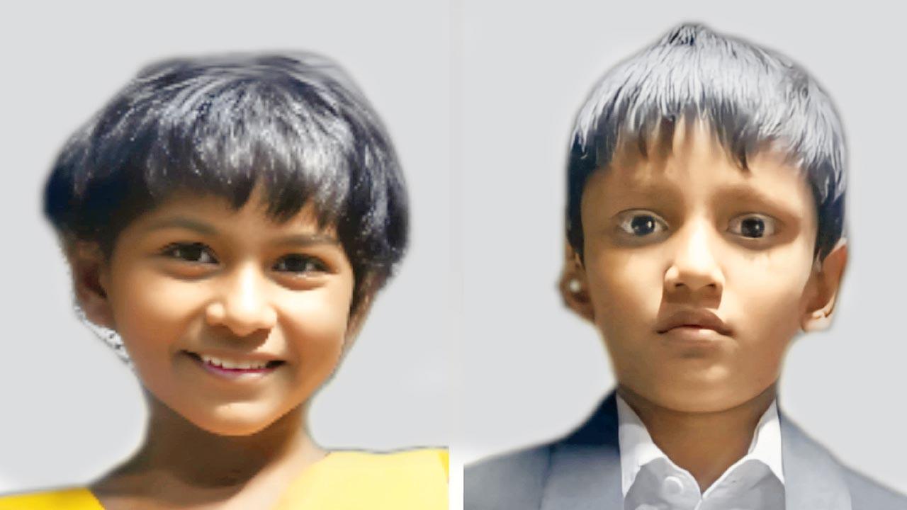Muskan Begum Shaikh, 5, and Sajid Shaikh, 7