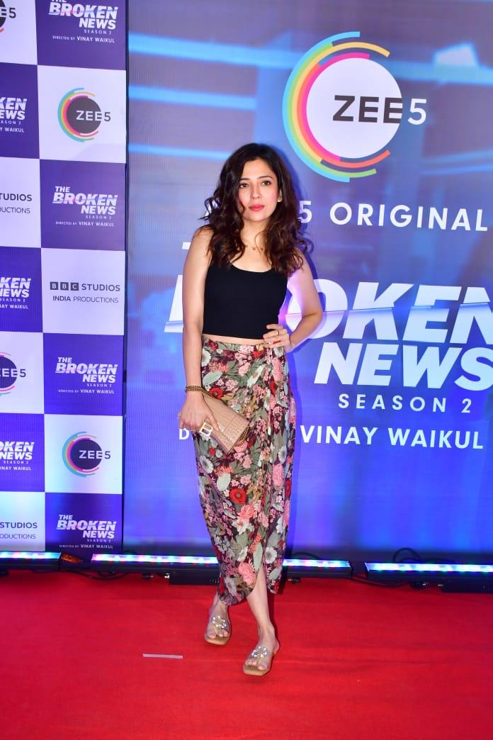Influencer Barkha Singh posed on the red carpet as she attended the screening of The Broken News 2