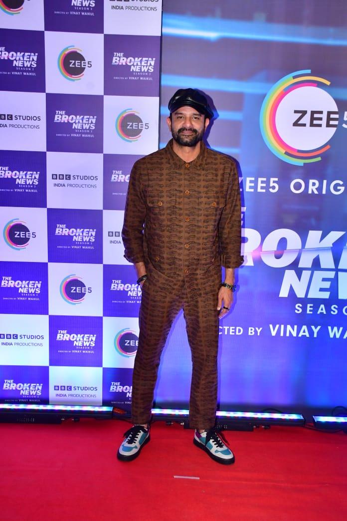 Jaideep Ahlawat, who plays a pivotal role in The Broken News 2, was snapped at the screening of the show