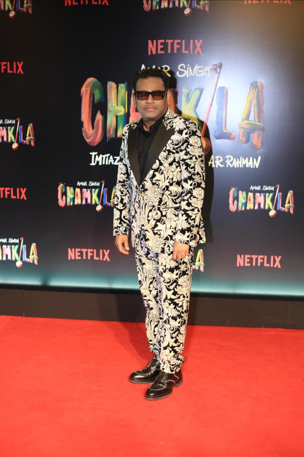 Musician AR Rahman who worked on the score of Chamkila also suited up for the grand evening