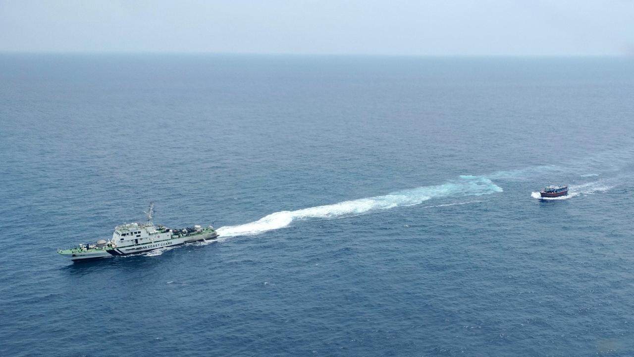 Indian Coast Guard seizes narcotics worth Rs 600 crore from Pakistani boat; 14 held