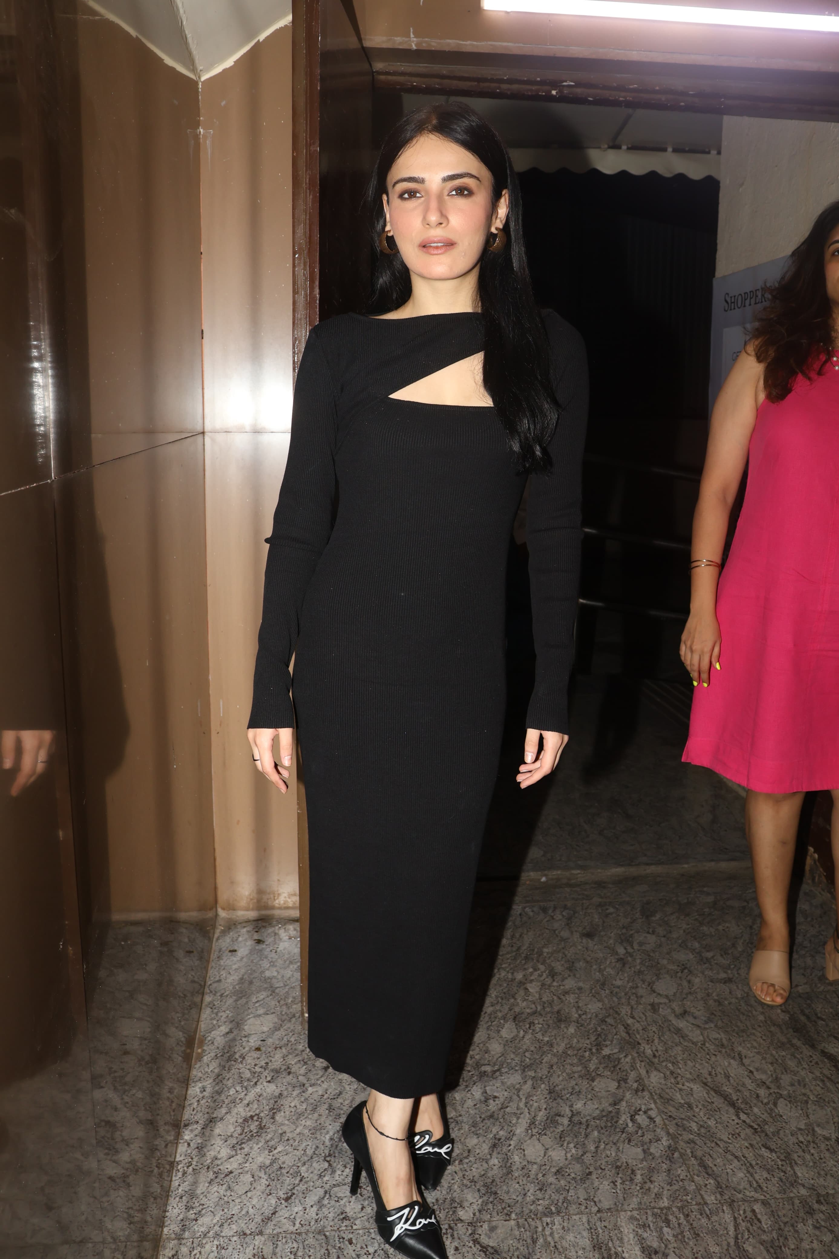 Radhika Madan stunned in a black body-hugging dress, at the screening of Do aur Do Pyaar