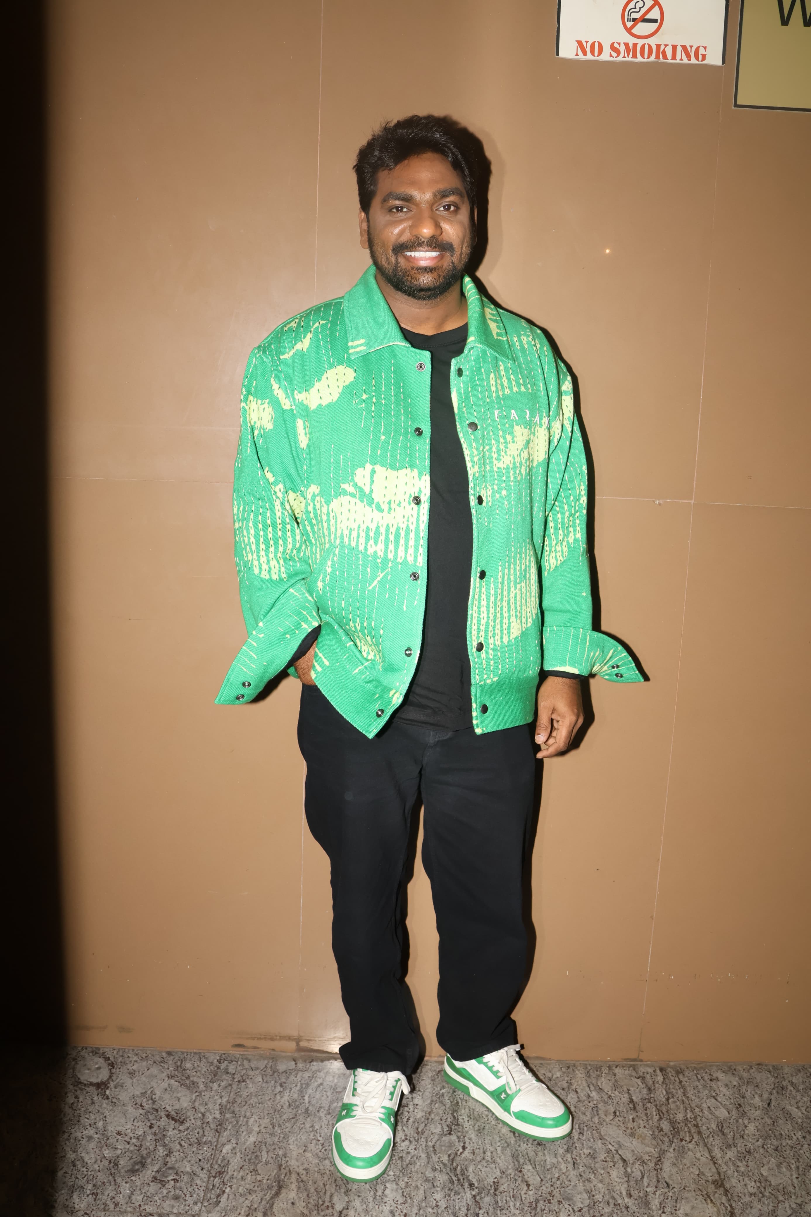 Ace stand-up comedian Zakir Khan was also snapped at the screening of the Vidya Balan and Pratik Gandhi starrer