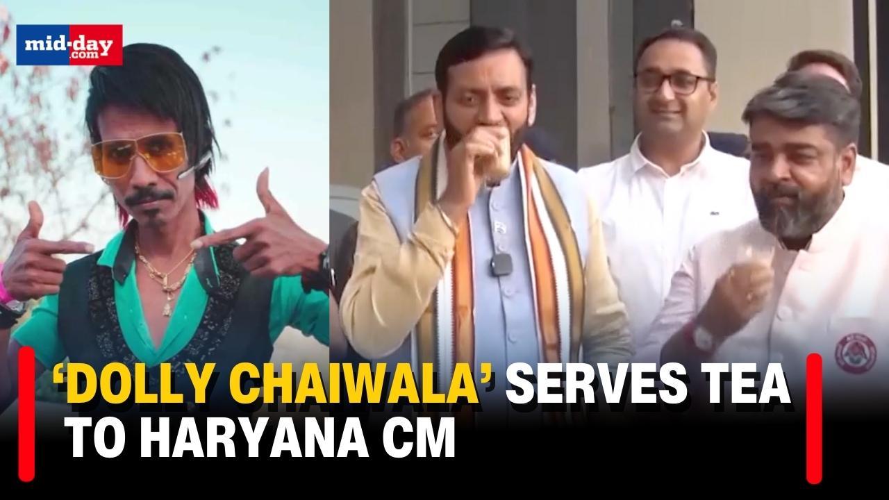  Iconic ‘Dolly Chaiwala’ serves tea to Haryana CM Nayab Singh Saini