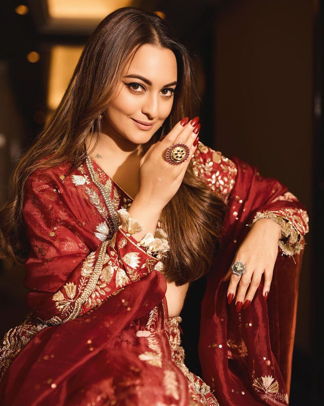 Sonakshi Sinha shared a picture of her dressed in Indian wear while wishing her social media followers 'Eid Mubarak'