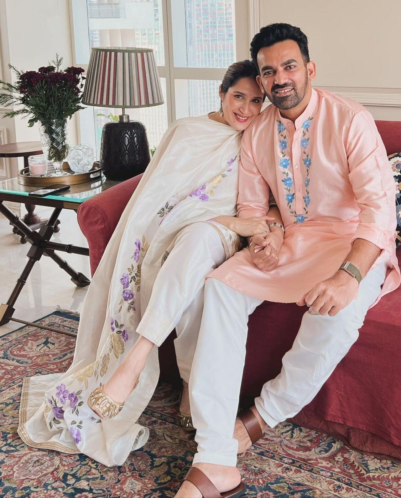 Former Indian cricketer Zaheer Khan and his actress-wife Sagarika Ghatge also celebrated Eid together