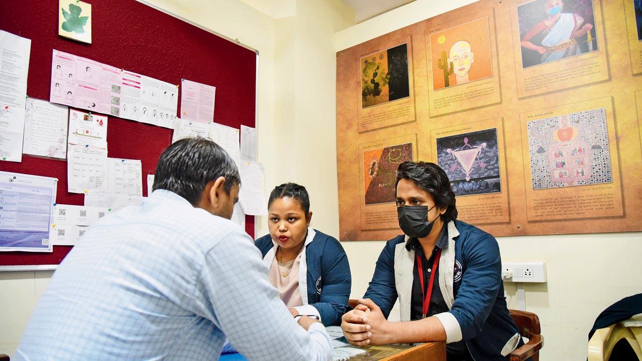 The counselling room is where the Kevats talk to patients pre-and- post consultation with the doctor or clinician. Most patients don’t comprehend the technicalities of the treatment or are too deep in shock to understand the way forward. Pics/Shadab Khan