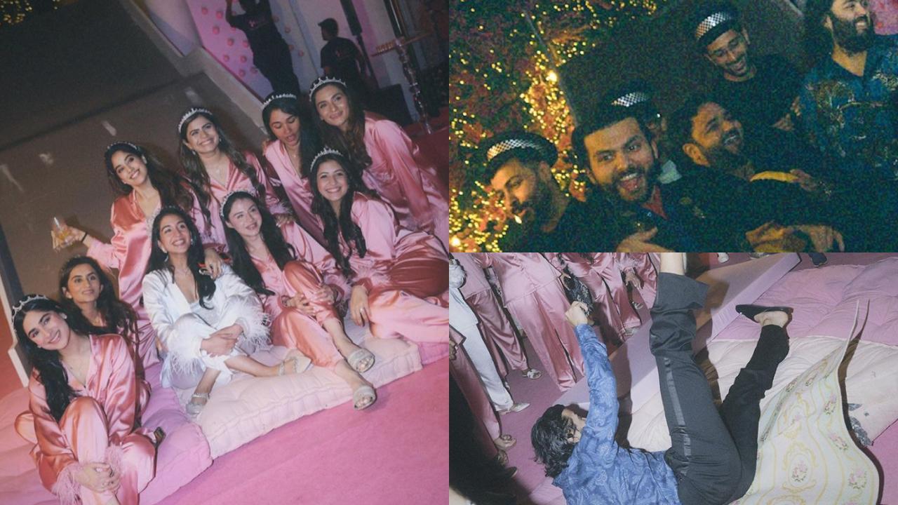 Janhvi Kapoor & friends colour the world pink for Radhika 'royal slumber party'