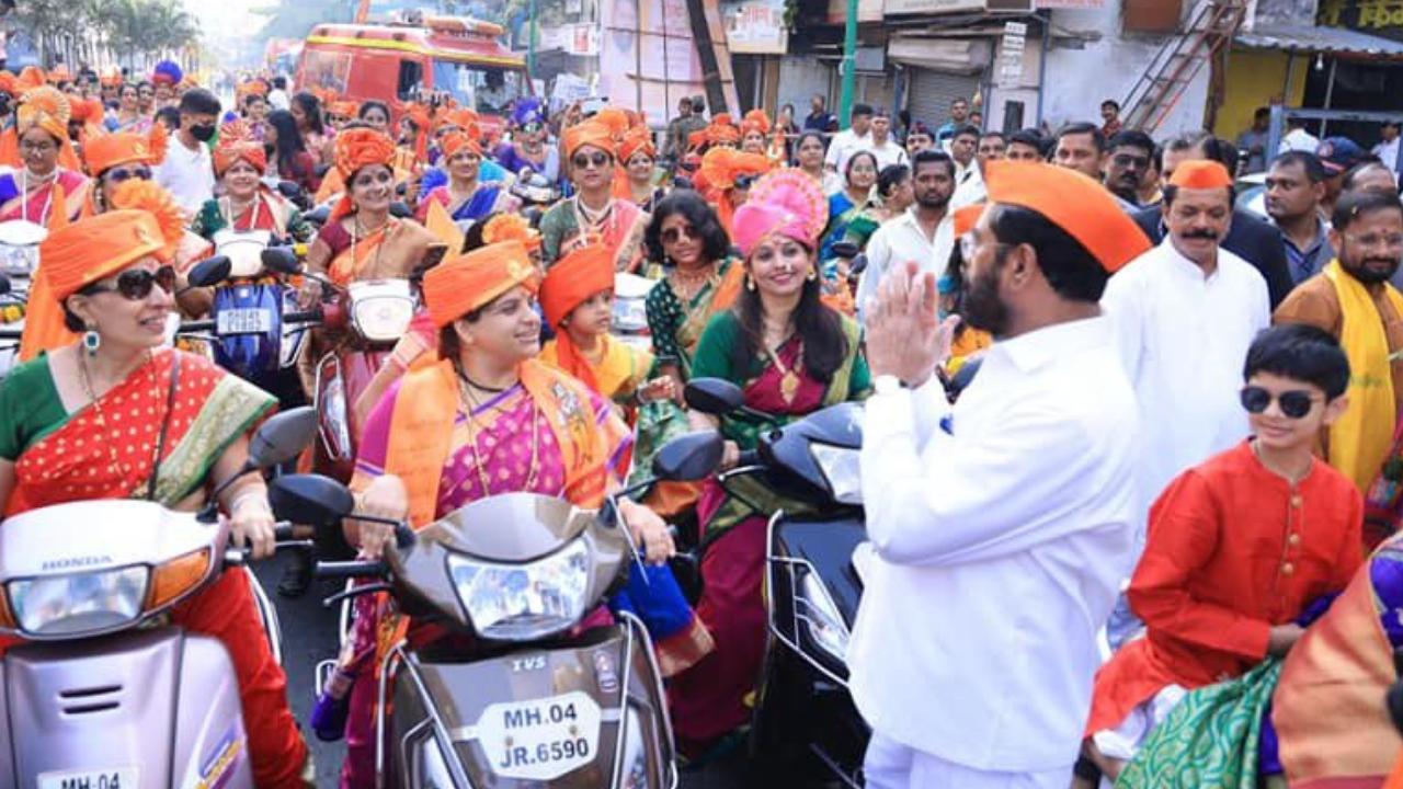 CM Ekanth Shinde attended the traditional Shobha Yatra in Thane city, where participants dressed in traditional attire parade through the streets, accompanied by music, dance, and performances that heighten the celebratory atmosphere