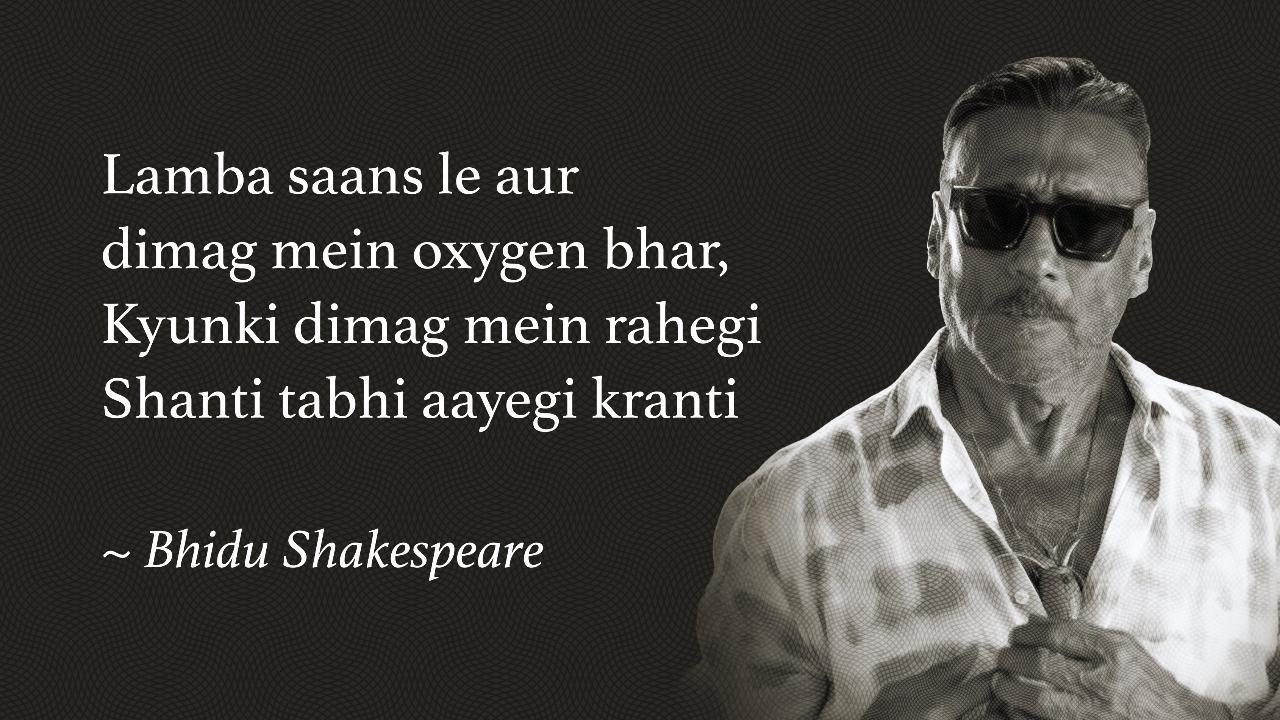 Jackie Shroff turns Bhidu Shakespeare, shares life lessons