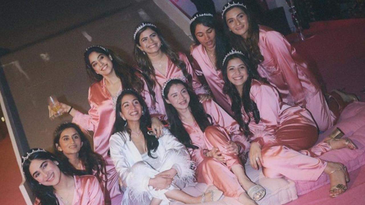 Janhvi Kapoor shared pictures from Radhika Merchant’s intimate bridal shower that had a 'Princess Diaries' theme. Read more
