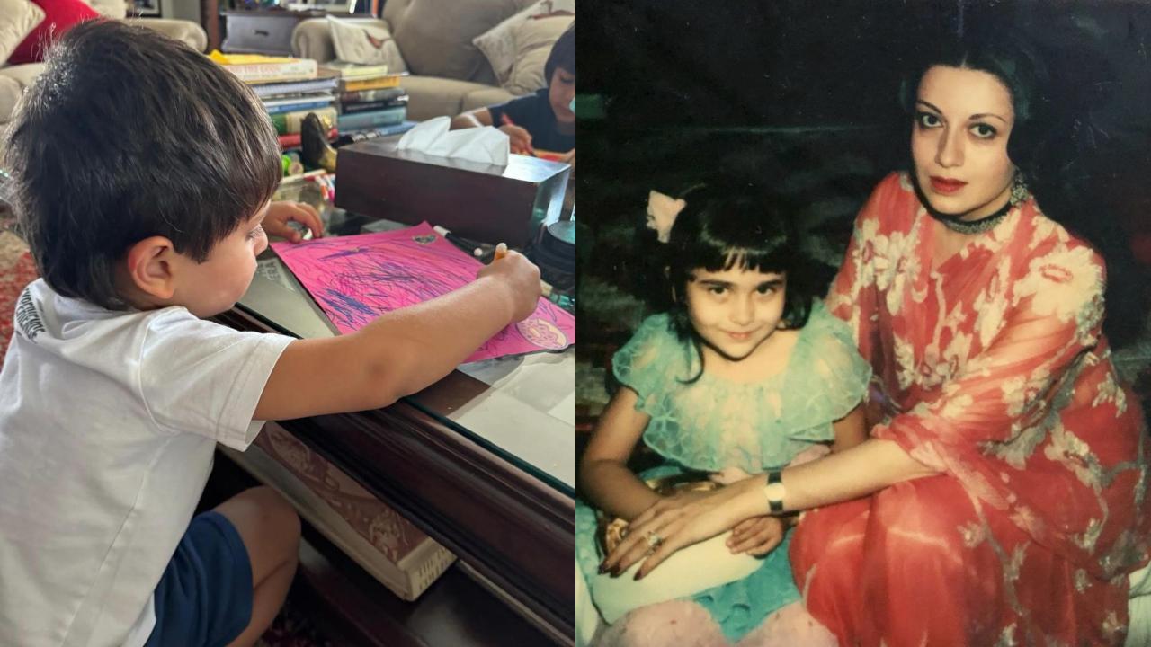 Kareena Kapoor, Karisma Kapoor wish mother Babita on her birthday; Tim and Jeh make special artwork for granny