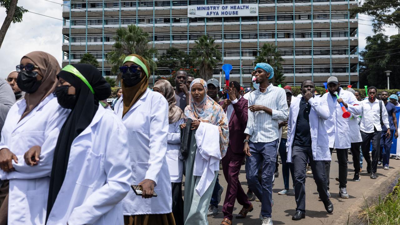 In the heart of the Kenyan capital, the protest becomes a symbol of solidarity among healthcare professionals
