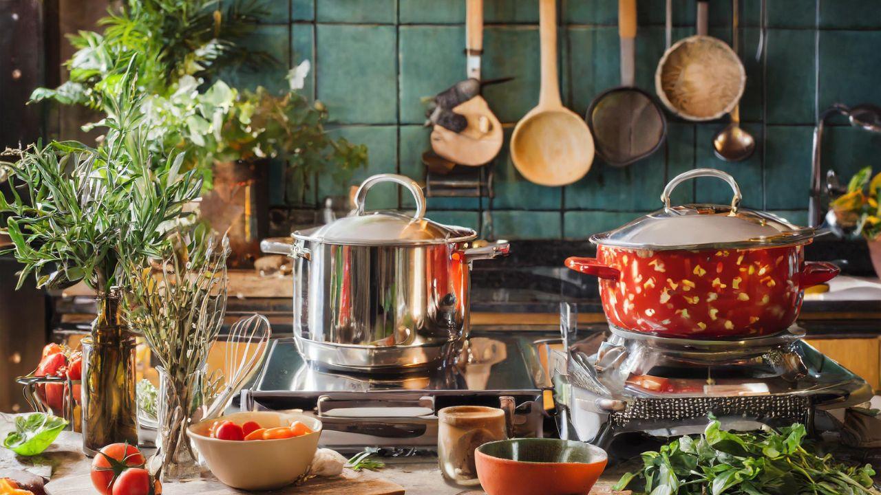 Invest in stylish cookware: Upgrade your cookware with stylish and functional pieces that double as decor. Look for sleek stainless-steel pots and pans, colourful cast iron skillets, or elegant ceramic baking dishes that you'll be proud to display. 