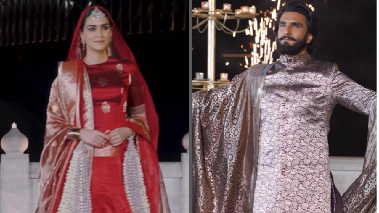 Ranveer Singh & Kriti Sanon exude elegance as Manish Malhotra showcases ‘immemorial skill of the bunkar committee’ - Watch