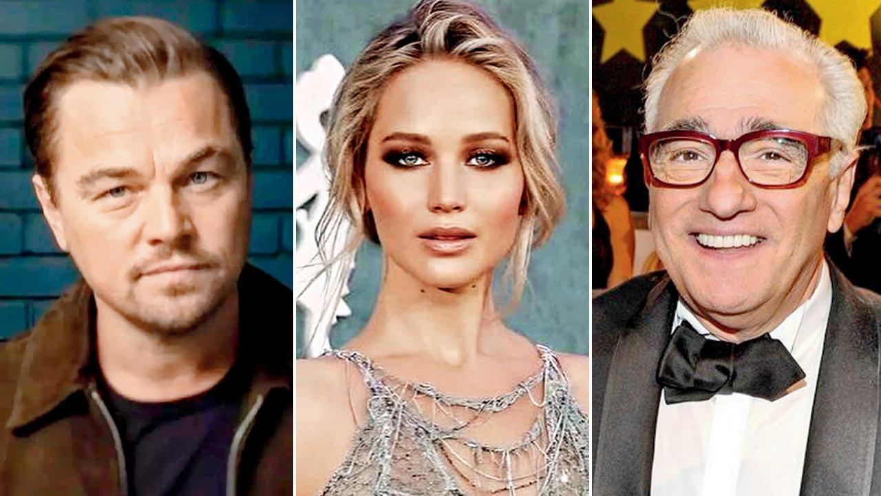 Leonardo DiCaprio, Jennifer Lawrence and Martin Scorsese