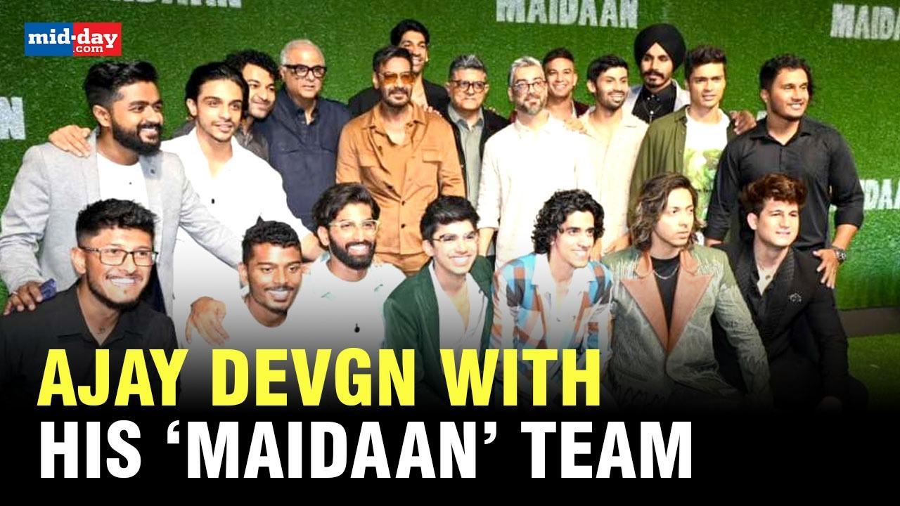 ‘Maidaan’ Special Screening: Ajay Devgn, Janhvi Kapoor, Mannara Chopra attend