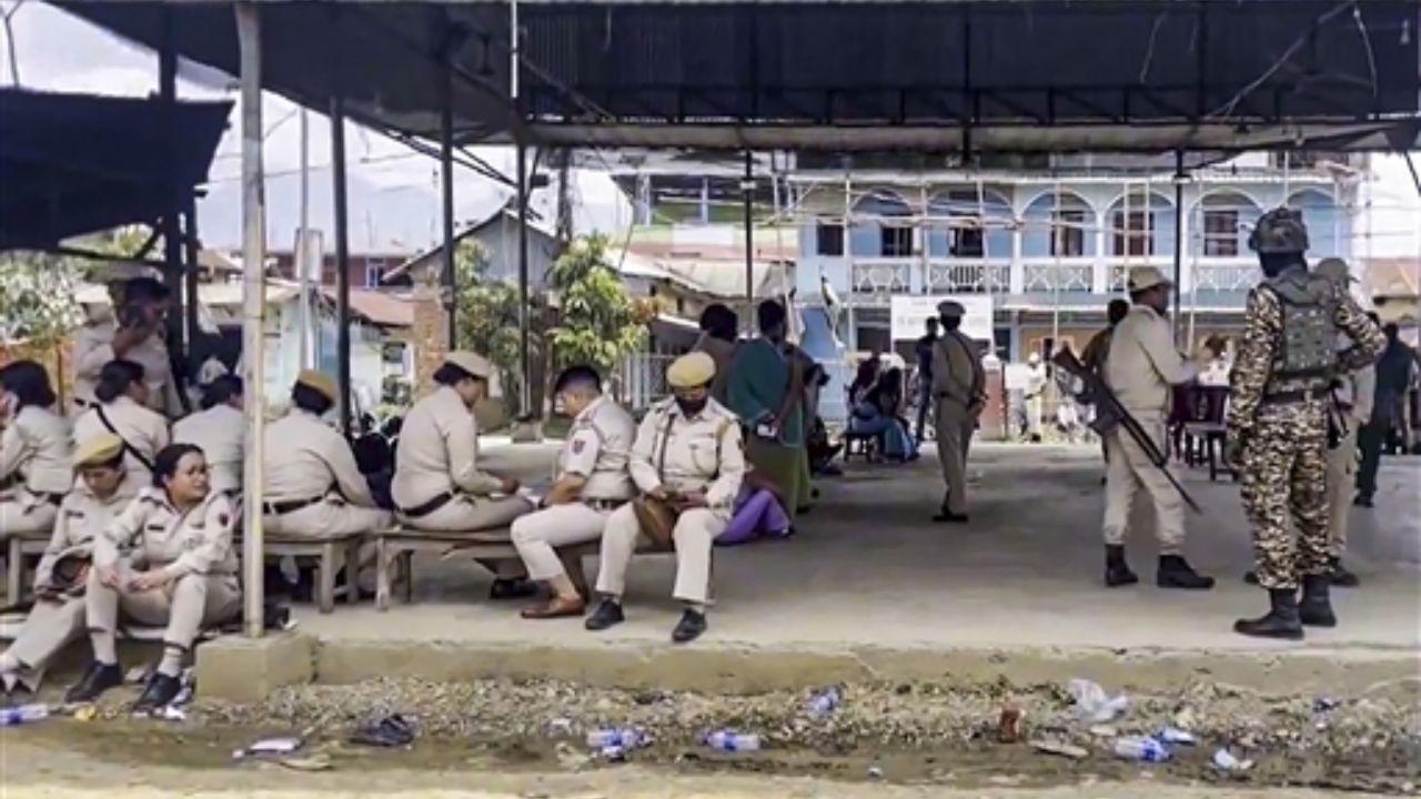 Officials reported a voter turnout of 37.54 per cent by 11 AM during the repolling conducted at 11 polling stations in Manipur's Inner Lok Sabha constituency.