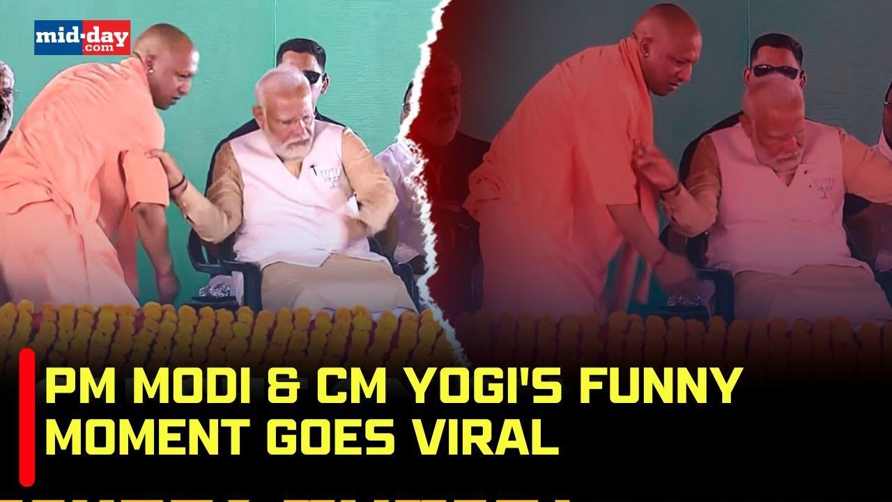 PM Modi & CM Yogi's funny moment caught on cam 