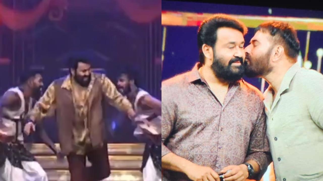 Mohanlal dances to Shah Rukh Khan's 'Zinda Banda' in Kochi, shares heartwarming moment with Mammootty on stage