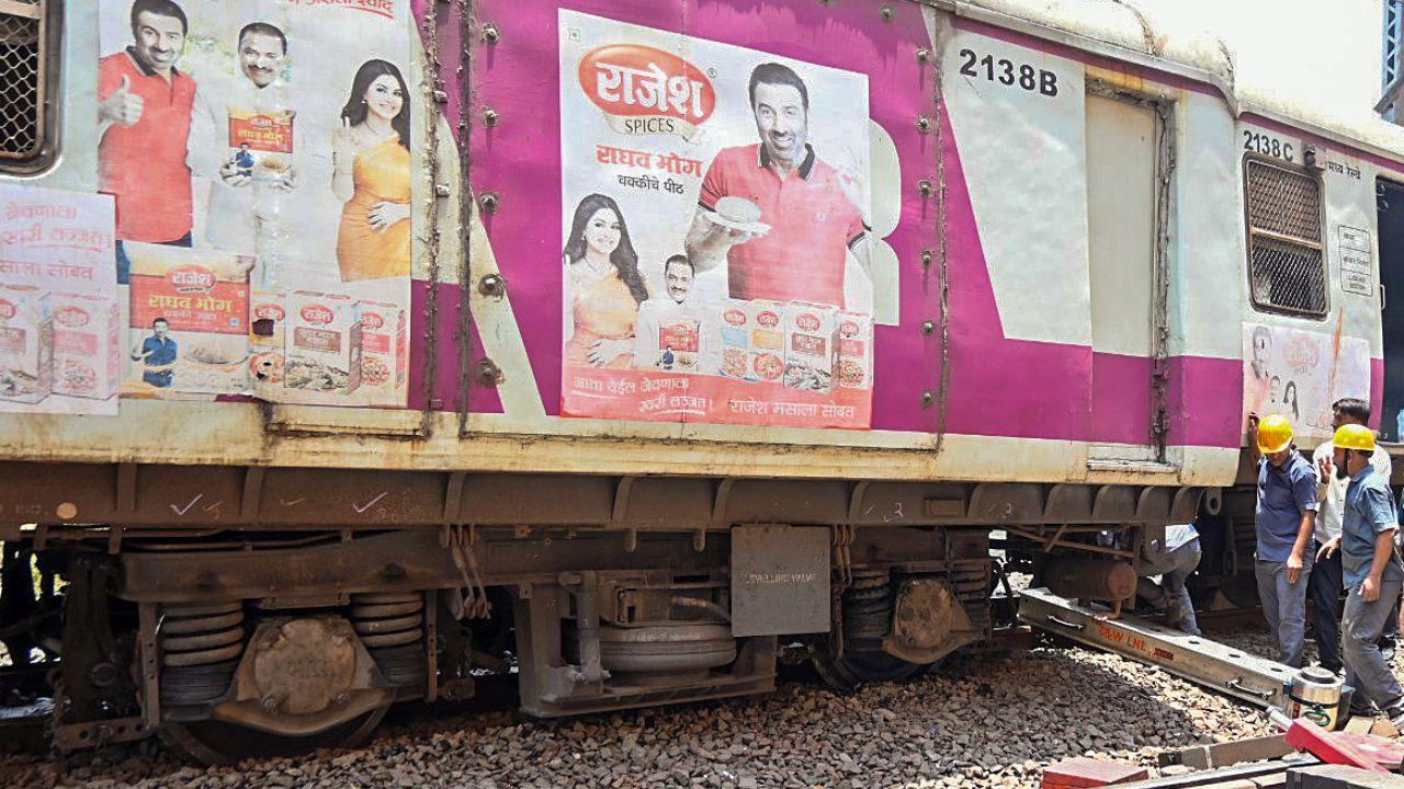 One wheel of the coach derailed at 11.43 am when the train was approaching CSMT station. ANI Photo