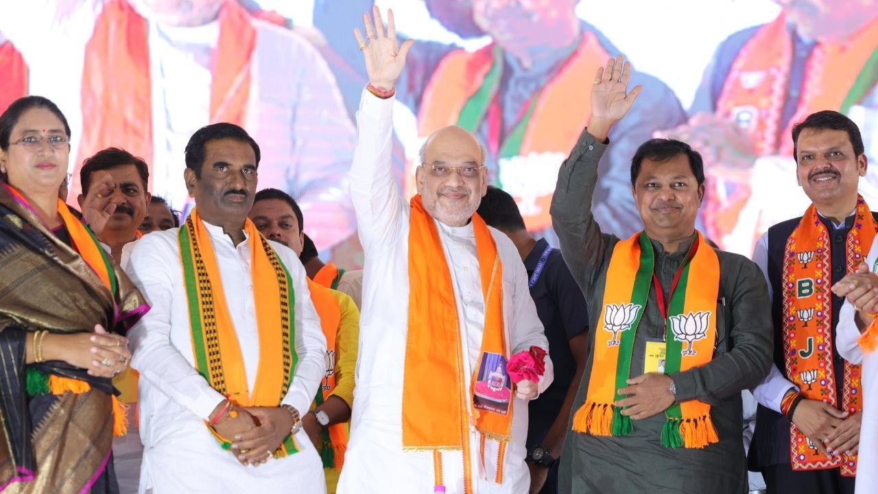 Amit Shah addressed an election rally in Nanded, Maharashtra on Thursday