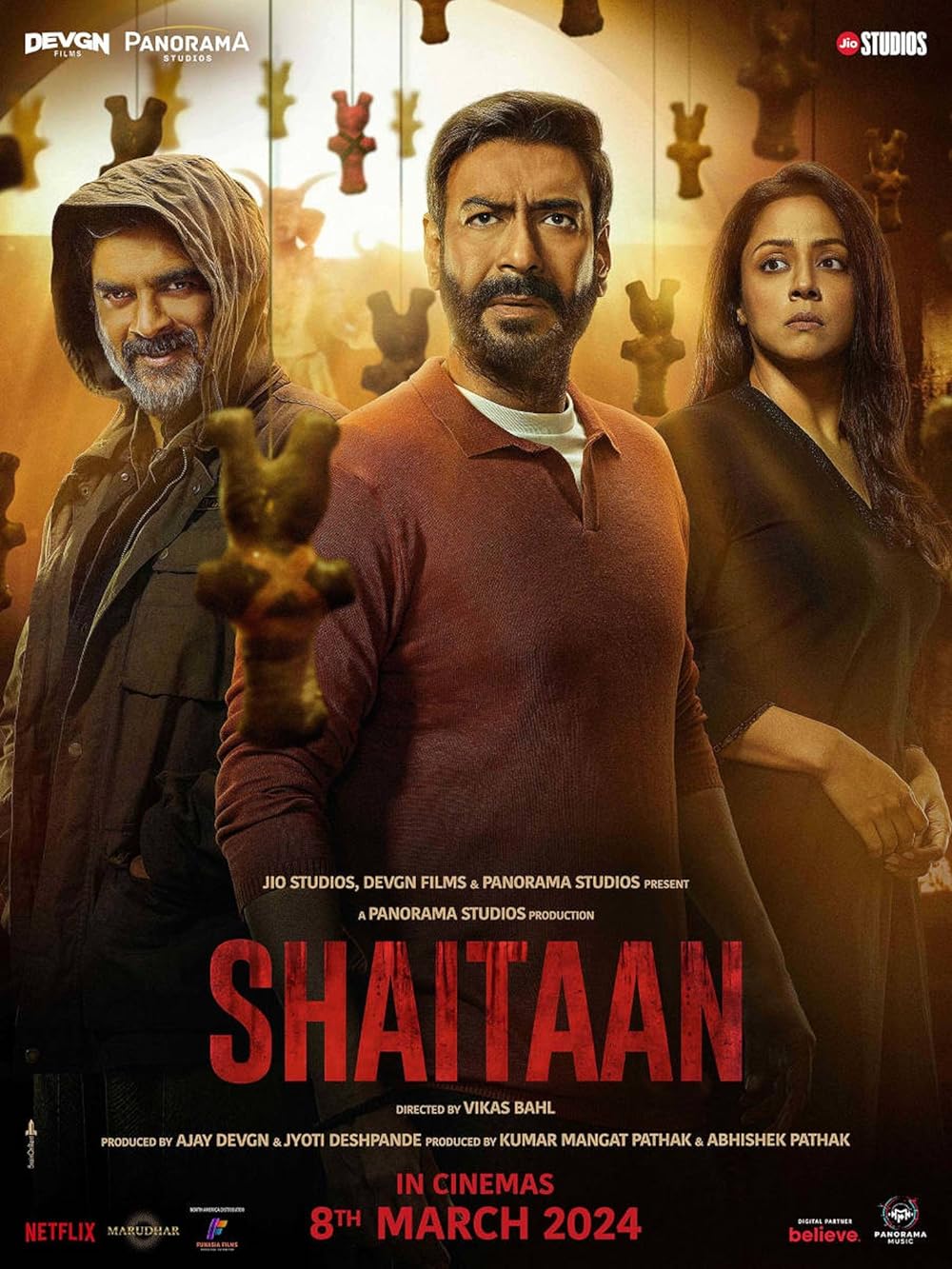 Shaitaan (Streaming on Netflix) - May 3Directed by Vikas Bahl and featuring Ajay Devgn and R. Madhavan, 