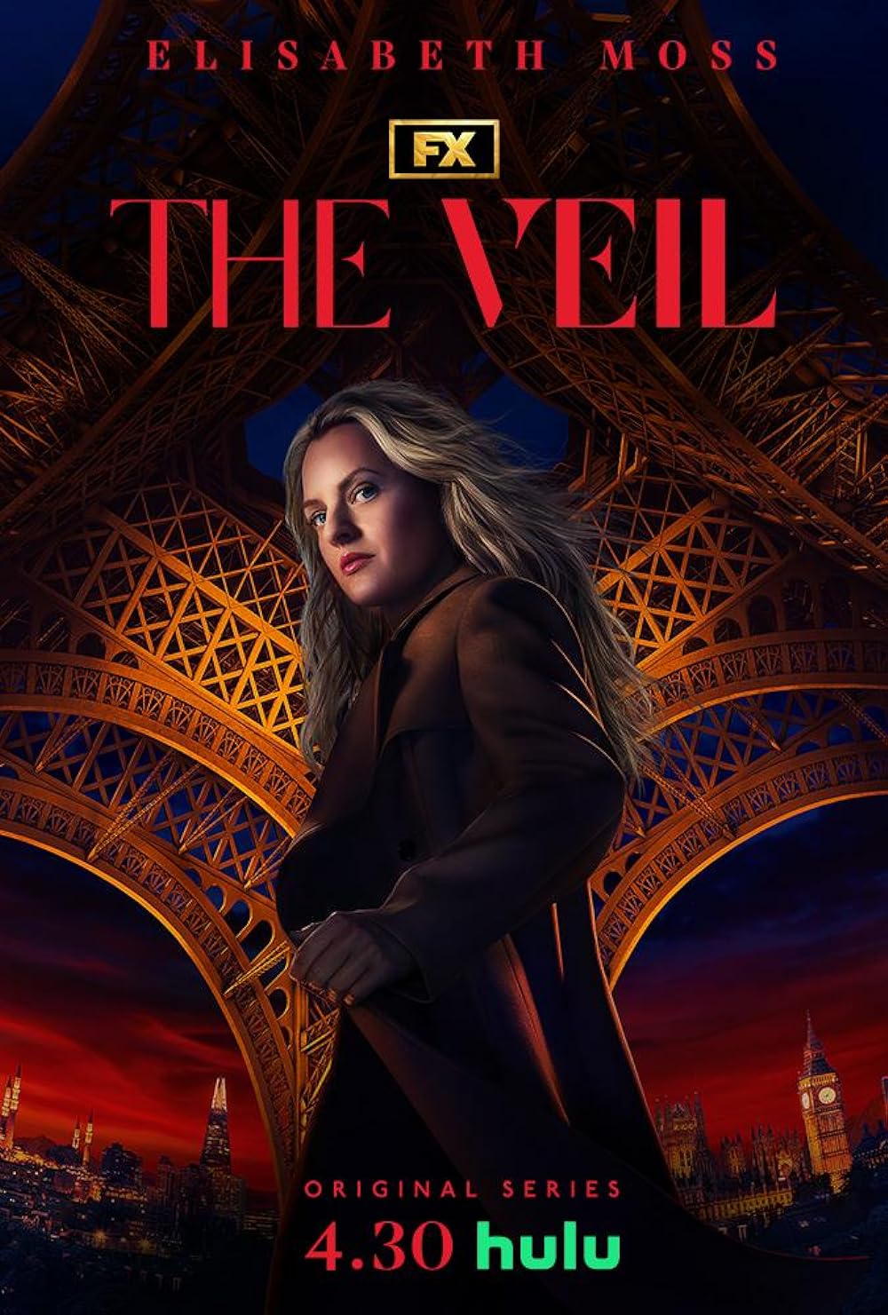 The Veil (Streaming on Hulu) - April 30Elizabeth Moss and Yumna Marwan lead the cast of 