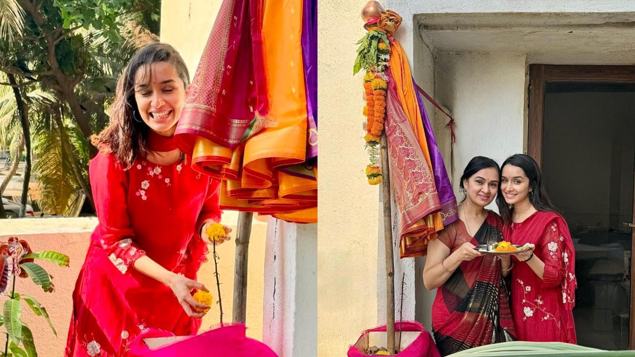 Pics: Inside Shraddha Kapoor's Gudi Padwa celebration with Padmini Kolhapure