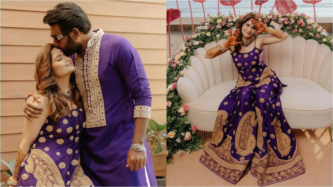 Arti Singh and Dipak Chauhan colour co-ordinate for their mehendi ceremony