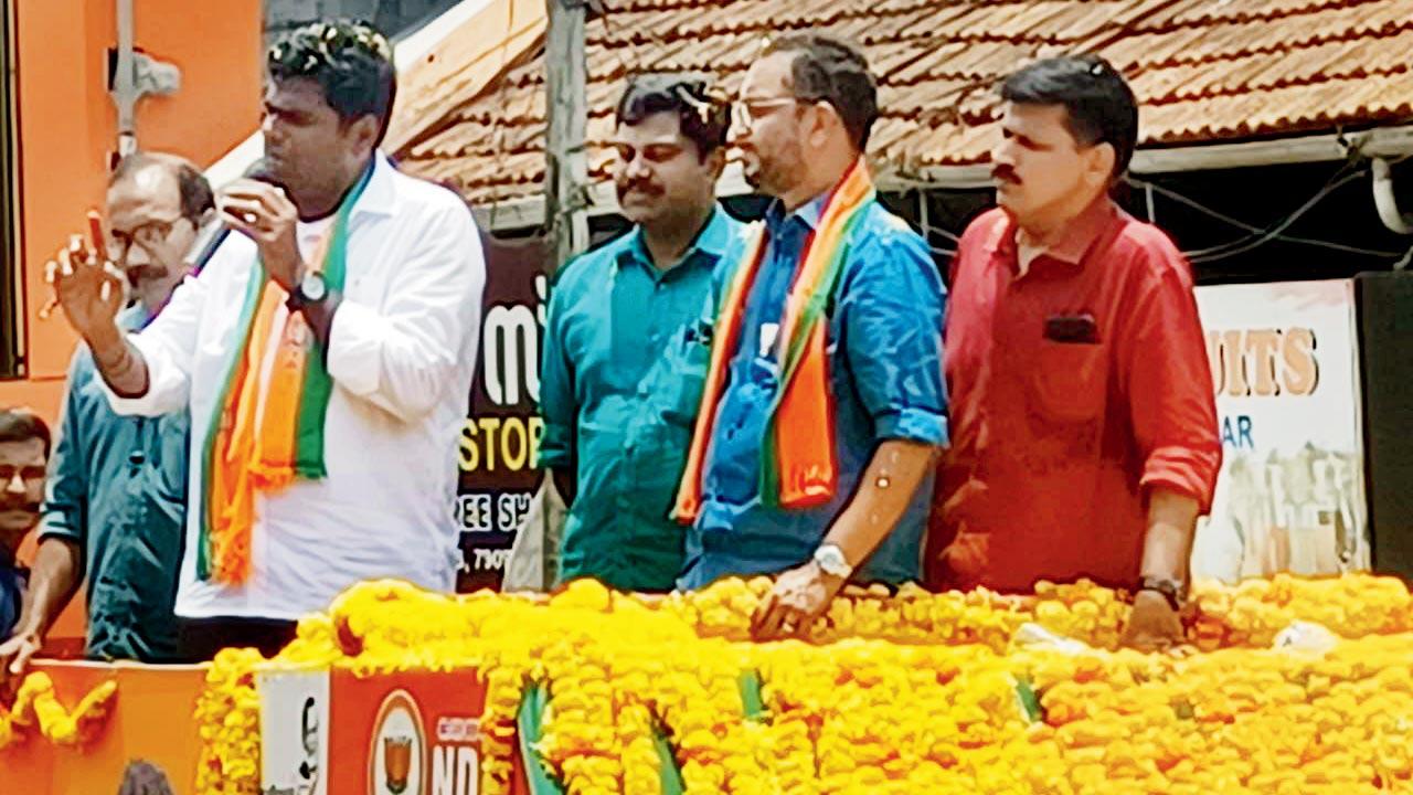 Tamil Nadu BJP Chief K Annamali held a roadshow in support of K Surendra of BJP