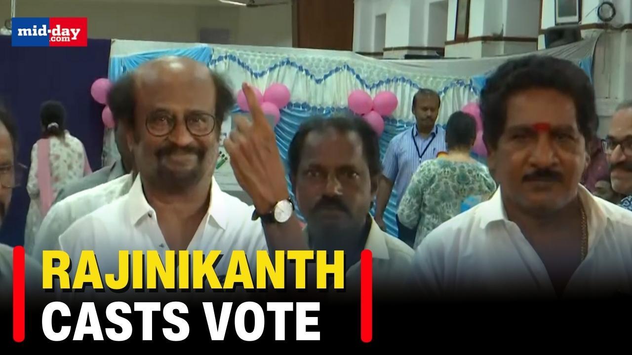 Lok Sabha Elections 2024: Rajinikanth casts vote at a polling booth in Chennai