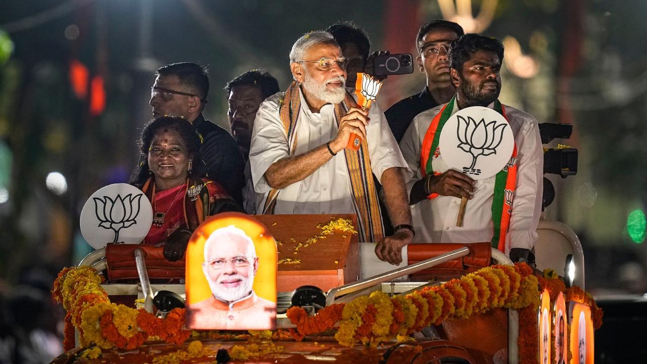 Lok Sabha elections: PM Modi holds second roadshow in Tamil Nadu in a month