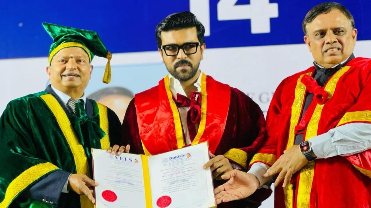 Ram Charan receives honorary doctorate in literature from Vels University in Chennai
