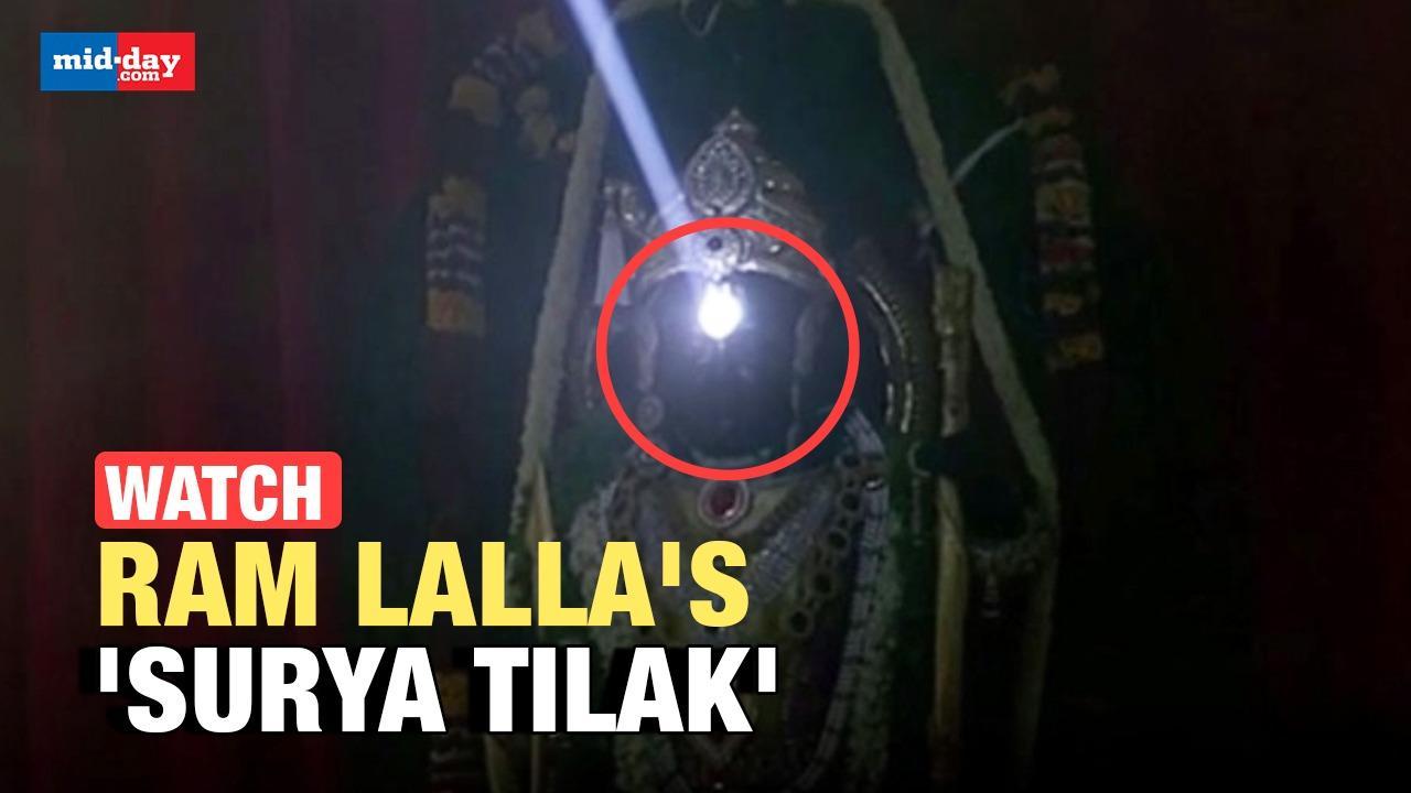 Ram Navami 2024: Ram Lalla`s forehead illuminates with `Surya Tilak` in Ayodhya 
