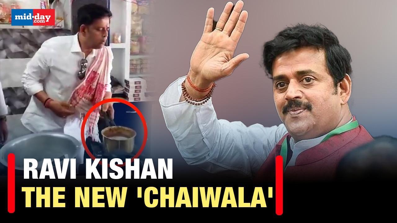 BJP MP Ravi Kishan turns into Chaiwala for LS campaign