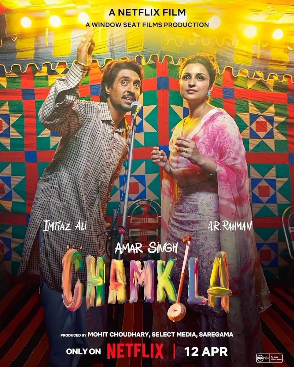 Amar Singh Chamkila - April 12 (Netflix)Experience the life story of the late musician Amar Singh Chamkila in this biopic starring Diljit Dosanjh and Parineeti Chopra. 'Amar Singh Chamkila' chronicles the highs and lows of Chamkila's career, his musical collaborations, and his enduring legacy in Punjab's music scene.
