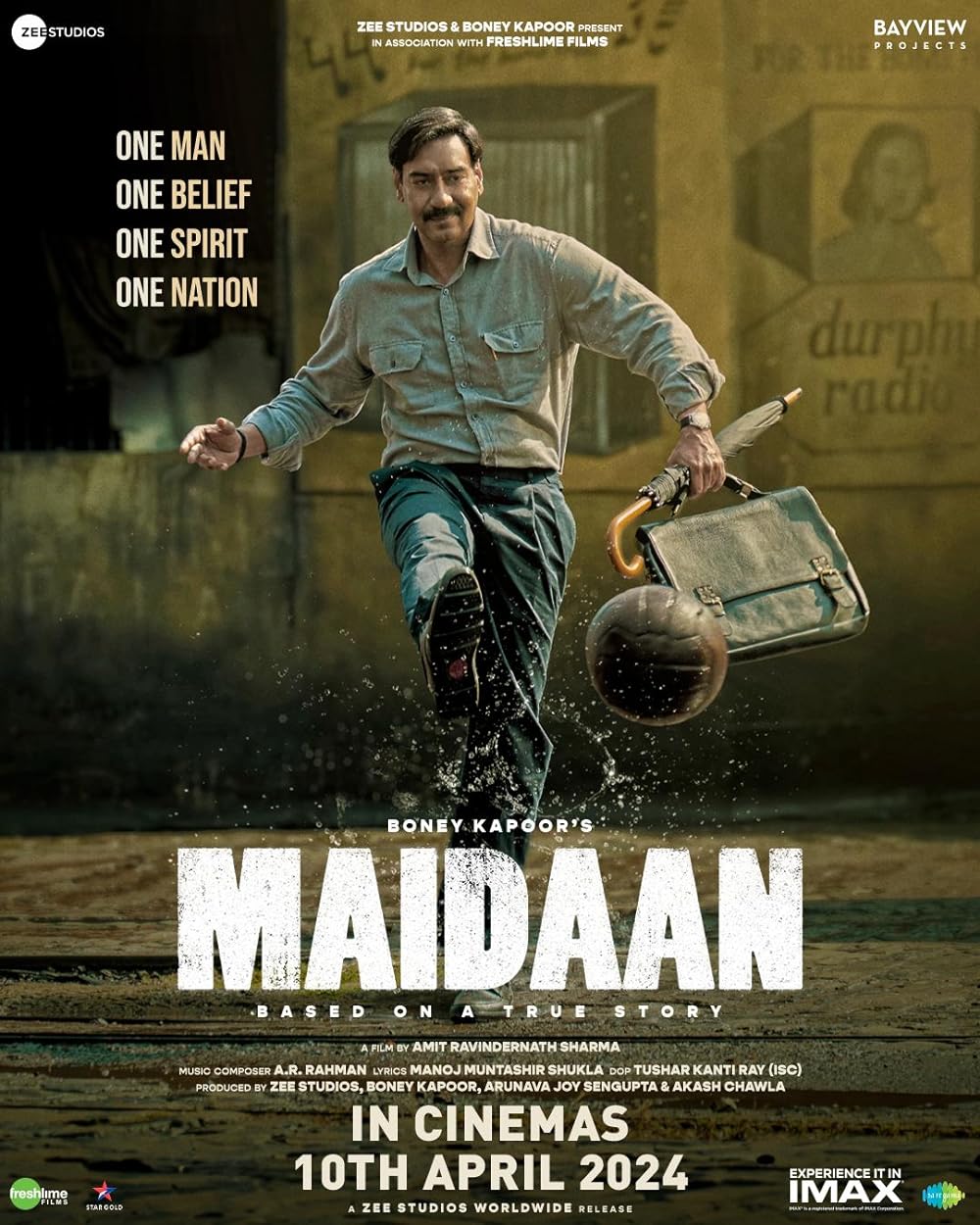 Maidaan (Hindi) - April 10Experience the exhilarating journey of India's football era between 1952 and 1962 with 'Maidaan,' starring Ajay Devgn as the pioneering football coach Syed Abdul Rahim. Directed by Amit Sharma and produced by Boney Kapoor and Zee Studios, the film offers a poignant portrayal of Rahim's challenges, sacrifices, and triumphs.