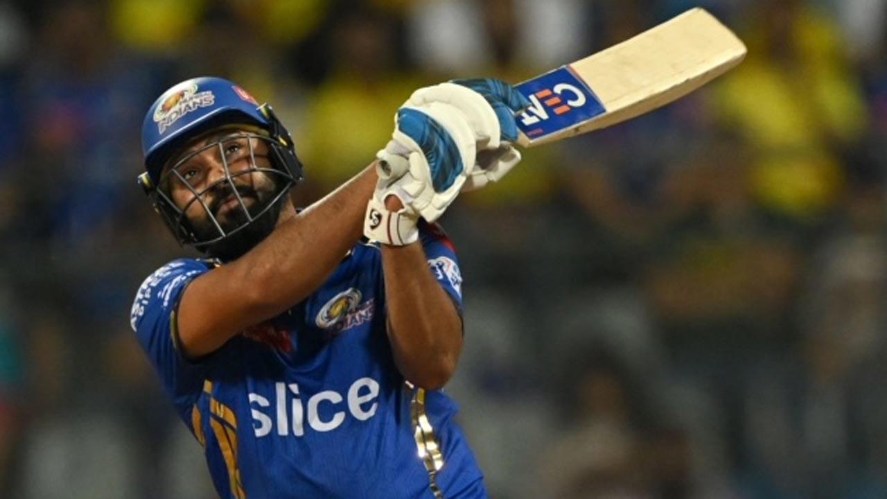 Rohit Sharma during his 105 against CSK at Wankhede. Pic/AFP