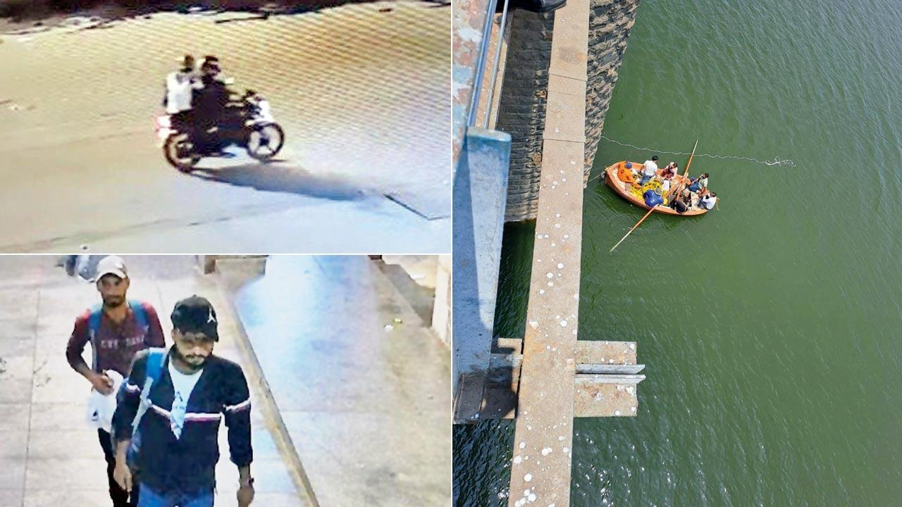 The accused captured in CCTV; Cops along with divers looking for the gun