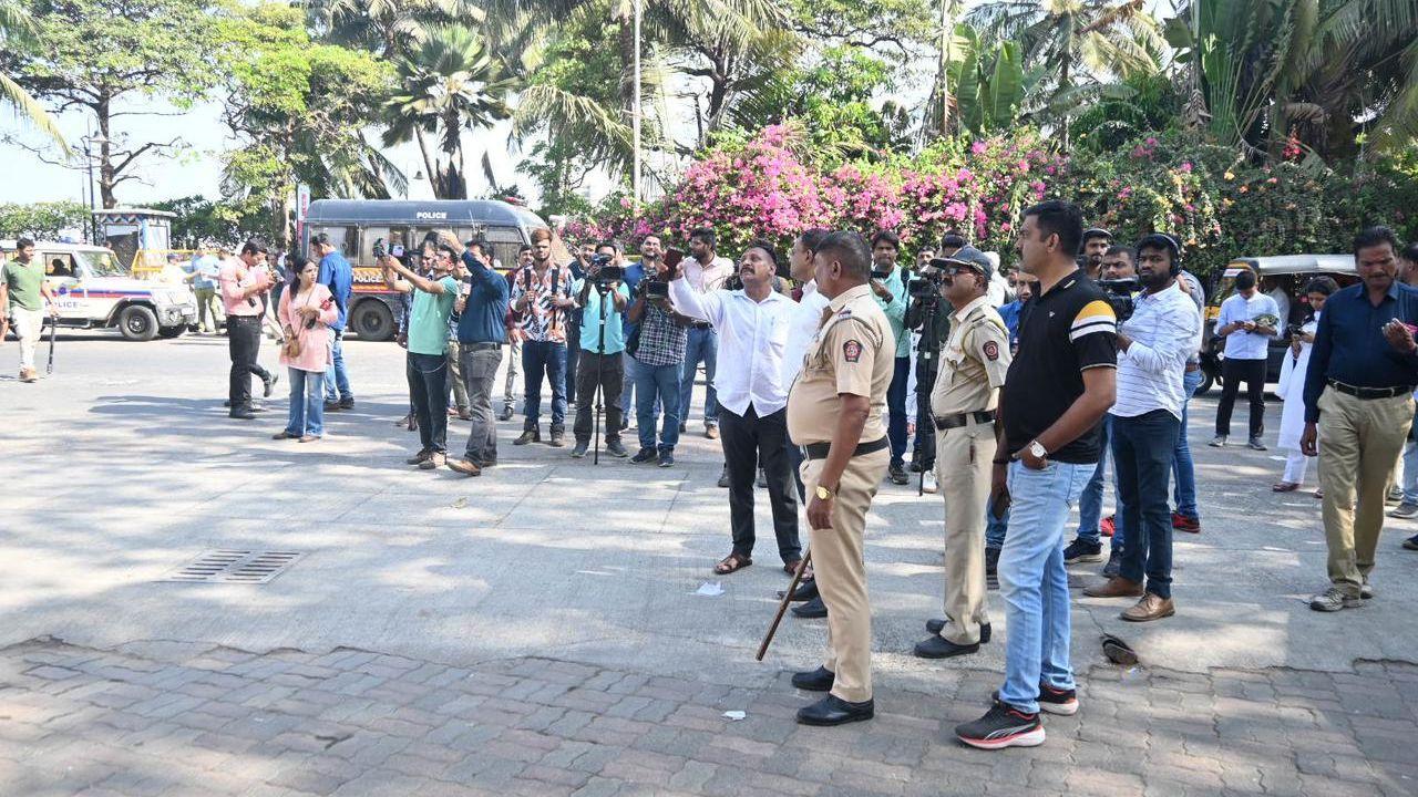 Two unidentified persons on motorbikes fired four rounds outside actor Salman Khan's residence at Galaxy Apartments in Mumbai's Bandra area prompting probe.