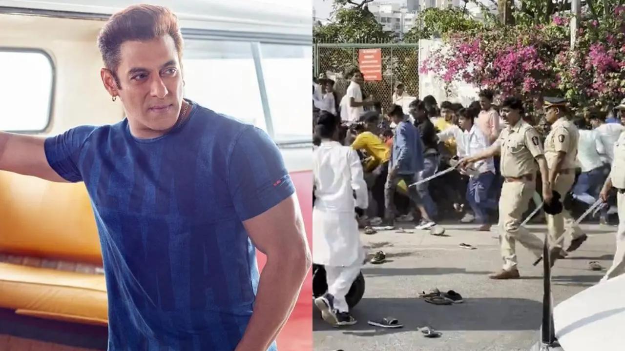 A video shared by paparazzi shows Mumbai police officials raining lathis on the mob gathered outside Salman Khan’s residence waiting for a glimpse of the Bollywood superstar on the occasion of Eid 2024. Read more