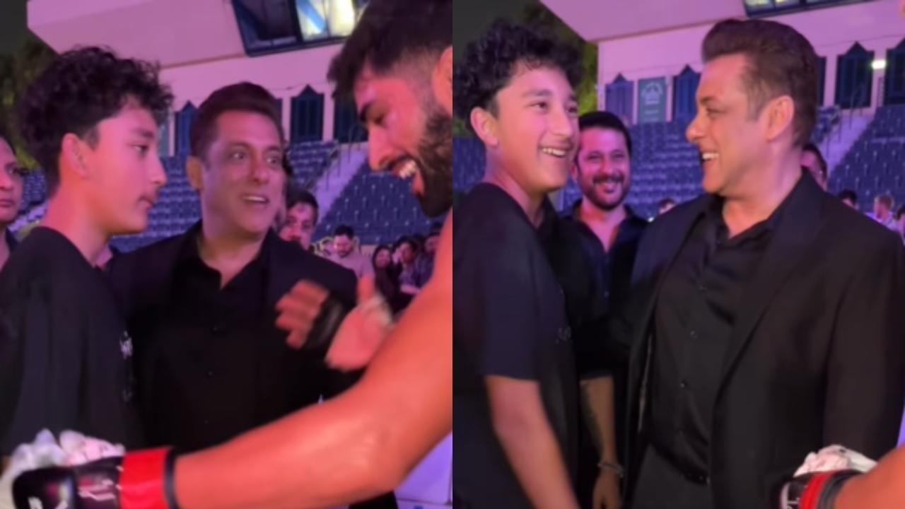 Salman Khan proudly introduces Sanjay Dutt's son Shahraan at a karate event in Dubai, video goes viral