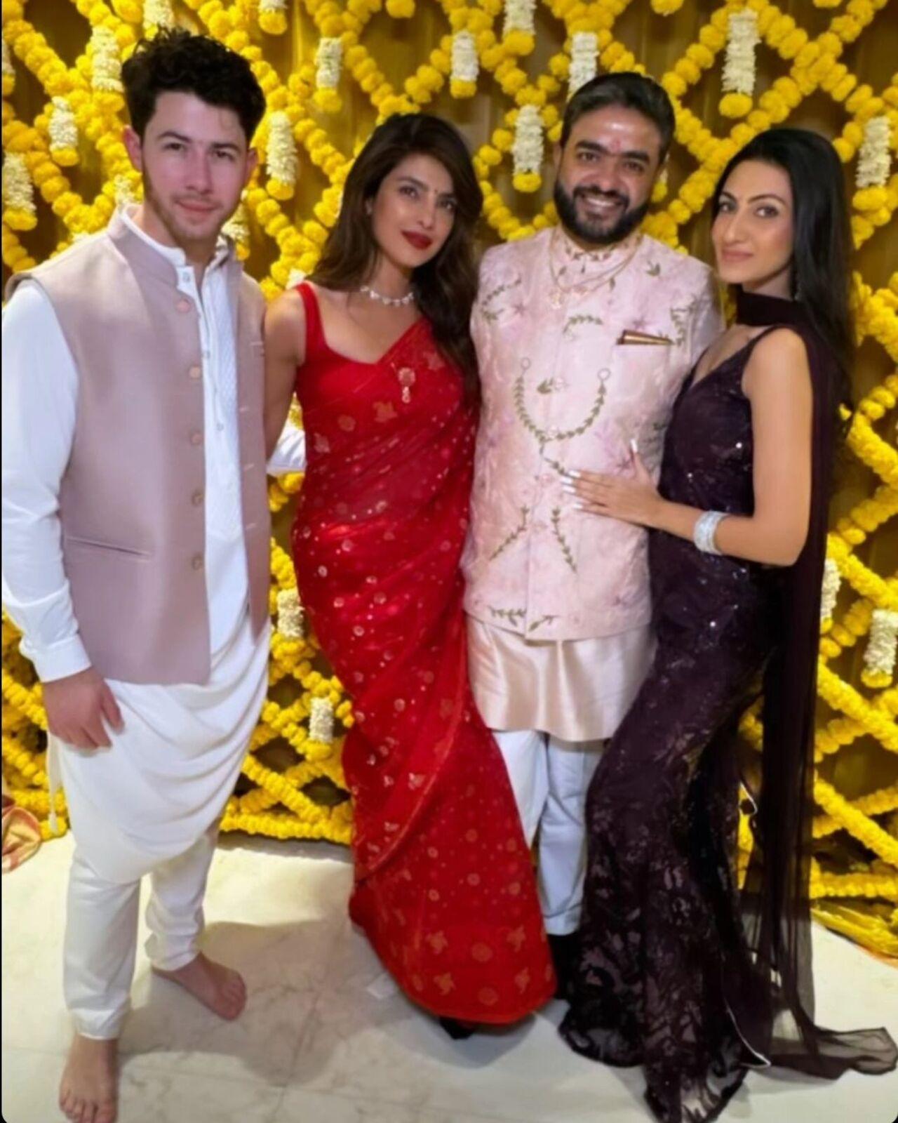 Sister Priyanka Chopra with her husband Nick Jonas attended Siddharth's roka ceremony
