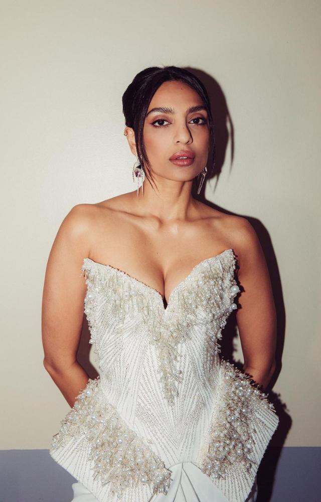 In the pictures, Sobhita can be seen donning a stunning ensemble. The ensemble exudes sophistication and glamour, capturing the attention of fans