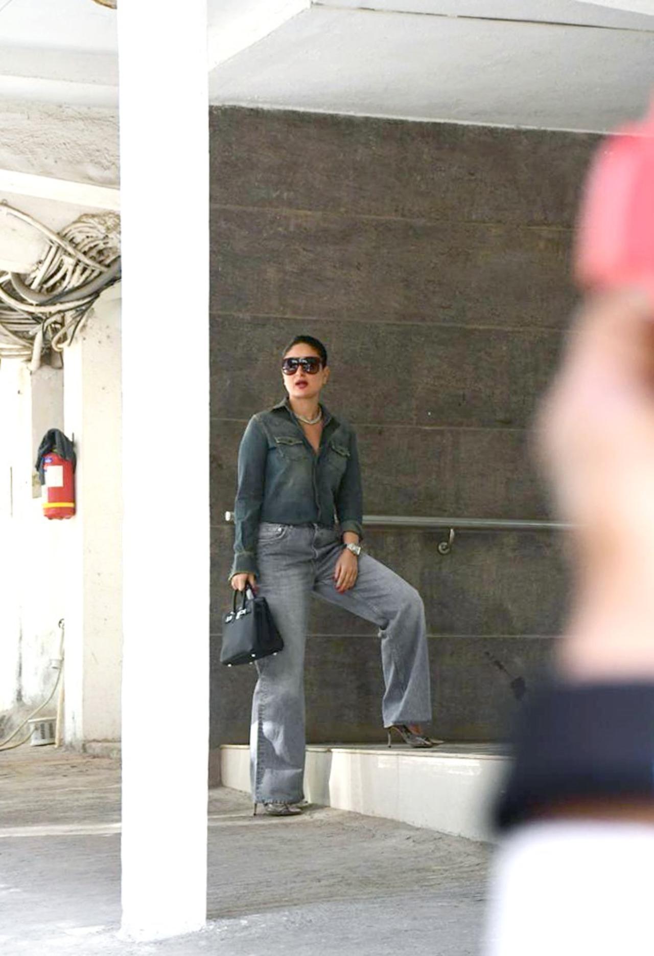 Kareena Kapoor Khan was spotted in the city rocking a denim-on-denim look